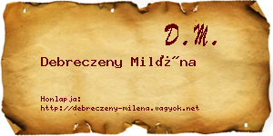 Debreczeny Miléna névjegykártya