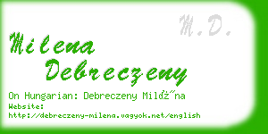 milena debreczeny business card